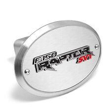 Ford Raptor SVT 3D Logo on Brushed Oval Billet Aluminum 2 inch Tow Hitch Cover picture