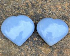 Angelite Heart Palm Stone  Large  Angels Intuition Communication 28843S picture