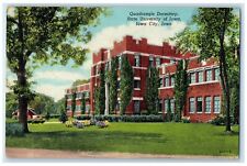 c1940 Quadrangle Dormitory State University Iowa Field Iowa City Iowa Postcard picture