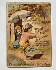 Hoyts German Cologne Victorian Trade Card Boy And Girl Painting picture
