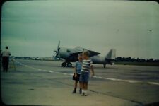 Vtg 1960's Amateur 35mm Slide Photo Young Boys At Air Show Unknown Airplane picture