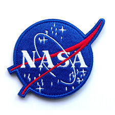 Usa NASA Space Center Astronaut Program Embroidered Hook Patch Blue Badge picture