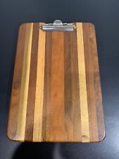 Vintage Wooden Clip Board Made Like Cutting Board Size=13” X 9” picture