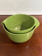 Set Of 2 Vintage Green Rosti Mepal Denmark Nesting Mixing Bowls  2L and 1.5L picture