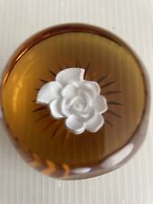 Bayel Floral Crystal Paperweight Signed vintage picture