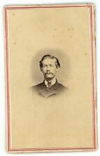 Antique CDV c1860s Civil War Playing Card Tax Stamp Man Mustache West Chester PA picture
