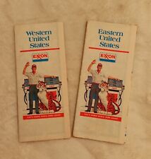 VINTAGE 1978 (1979) EXXON Eastern and Western United States Folding Travel Maps. picture