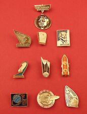 Lot of 10 Soviet Space Exploration Program Badges Gagarin Tsiolkovsky Pins ORIG picture