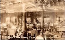 RPPC Breezy Point Lodge Pequot Minnesota Dining Room 1928 Real Photo Postcard C2 picture