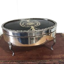 Vintage Silver Jewelry Box, Faux Tortoise Shell Cover, Jewelry Casket,  S/P picture