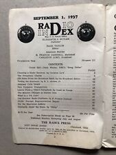 Radio Index Magazine, Sept. 1, 1937 picture