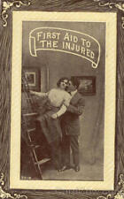 Romance First aid to the injured Postcard 1c stamp Vintage Post Card picture