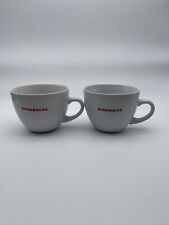 2 Starbucks 2008 Lg. Oversize Latte/Cappucino Coffee Mug Cup 18oz White Red Logo picture