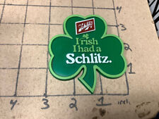 vintage Original 1980's Pinback button: Irish I had a Schlitz - CLOVER SHAPE picture