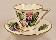 Antique George Jones Tea Cup & Saucer, Floral, Hand Painted, 1870s picture