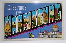 Greetings From Harrisburg PA Pennsylvania Large Big Letter Postcard Unused  picture