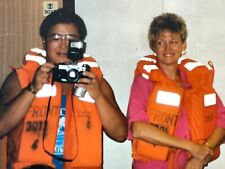 Y5 Photograph Japanese Man Taking Picture Camera Ship Orange Life Jacket picture