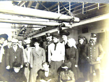 Antique Cabinet Photo Men Women on Ship Deck Captain picture