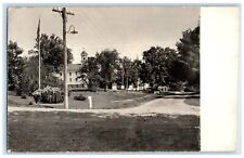 West Lebanon Maine ME Postcard RPPC Photo Street Scene Church Dirt Road 1937 picture