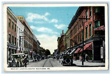 1918 Business Section Railway Main Street Rockland Maine ME Antique Postcard picture
