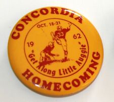 Vintage 1962 Concordia College Homecoming button pin pinback football picture