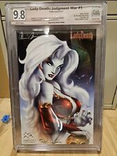 Lady Death Judgement War #1 Jeweled Crystal Cover  Ltd 77 Graded 9.8 pgx picture
