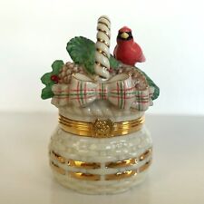 Lenox Treasures Trinket Box WINTRY TIDINGS w/ Holly Charm Christmas Cardinal picture