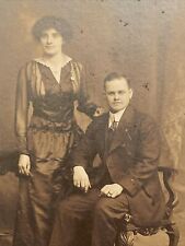 VINTAGE CABINET CARD BY THE STRUNK STUDIO - HANDSOME COUPLE - READING, PA. SEPIA picture
