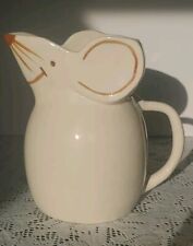 McCoy Ceramic Mouse Pitcher, Smiling Mouse, Handmade, 8.5” Tall picture