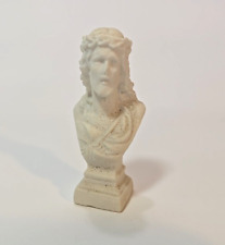 Vintage Jesus with Crown of Thorns White Ceramic Bust Statue 4.5” Tall Religious picture