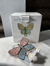 “Welcome Home -Home Again” Stained Glass Butterfly Nightlight picture