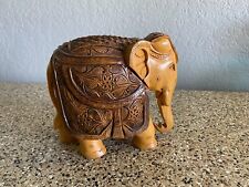 Beautiful Hand Carved Wooden Elephant Figurine 6