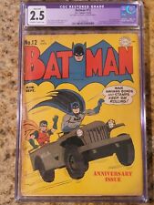1942 D.C. Comics Batman 12 CGC 2.5. 1st Batcave Mention. Joker Appearance. picture