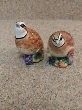 Fitz and Flyod Quail Ceramic Birds Hand Painted Salt and Pepper Shakers C picture