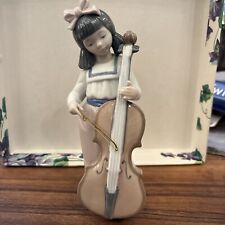 NAO By Lladro Girl Playing The cello Figurine  1987 Retired picture