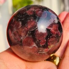 387g Natural Garnet Astrophyllite Fireworks Stone Quartz Crystal Sphere Ball picture