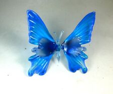 blown glass animal blue butterfly murano style figurine ornament fragile 3.7
