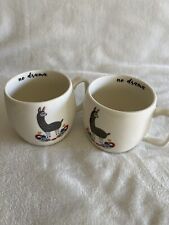 No Drama Llama Coffee Mugs Opal House Alpaca Porcelain Coffee/Tea Cup Set Of 2 picture