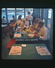 1964 Square Slide Family Eating At Seafood Restaurant With Bibs #3159 picture