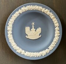 Wedgwood Jasperware Small Plate Trinket Dish Cream on Lavender Blue England picture