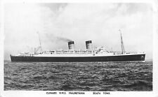 Postcard RPPC Photo Cunard R.M.S. Mauretania 1956 Steamship 23-462 picture