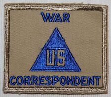 NICE, ORIGINAL WWII WAR CORRESPONDENT PATCH ON KHAKI TWILL, 1945 DATED picture
