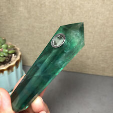 Natural Green Fluorite crystal Jade Quartz Smoking Pipe Crystal Point Obelisk picture