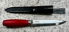 Vintage KI Mora 6” Hunting Fishing Knife Sweden  Red Wood Handle picture
