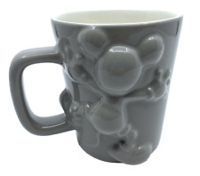 Disney Store Mickey Mouse Coffee Mug Cup Gray 3D Raised High Relief Disneyland picture
