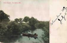 River Scene Columbus Wisconsin WI Boat on Water c1905 Postcard picture