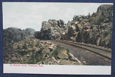 ca1910 Prescott Arizona Train in Granite Dells Postcard picture