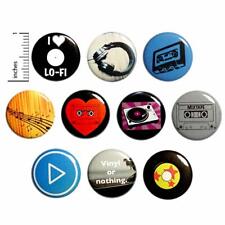 Vintage Audio Themed Buttons Pins for Backpacks Records 10 Pack 1 Inch 10P5-2 picture