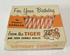 Vintage Humble Oil Birthday Cake Candles Sealed Unopened Box Exxon Esso Tiger picture