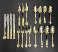 International Silver Stainless Gold Electroplate Flatware Set Of 19 Pcs picture